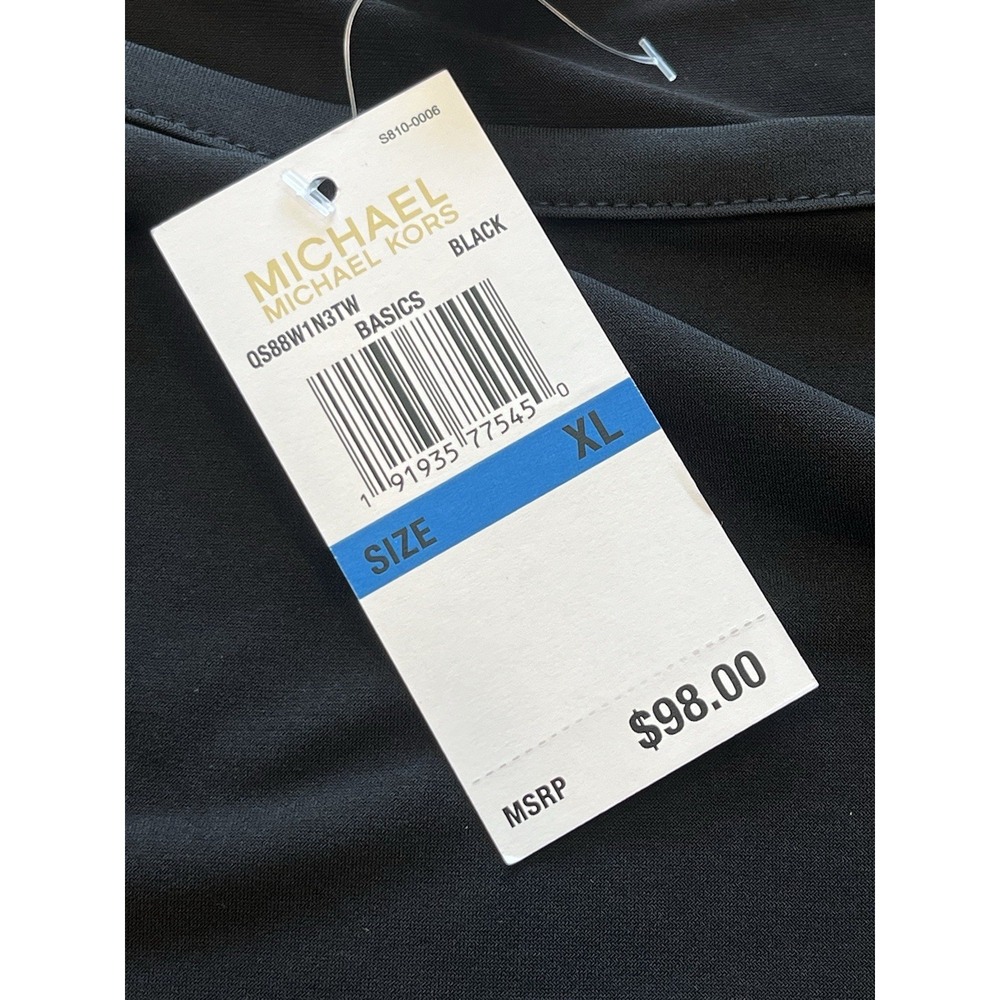 Michael Michael Kors Dress Womens XL Black Blue Geometric Long Sleeve Shift NWT - Picture 12 of 12
